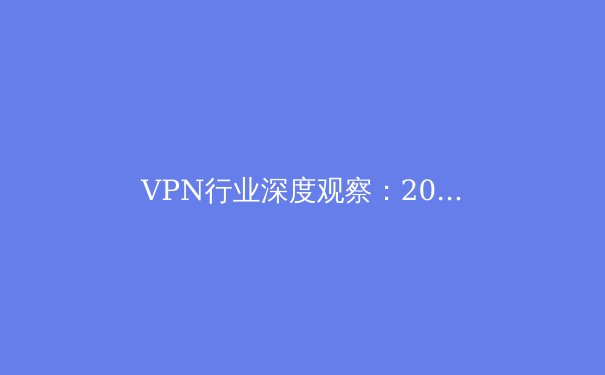 VPN行业深度观察：2024年隐私保护与网络自由的技术变革 - 4